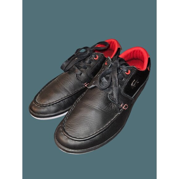 Lacosta Deck Minimal Black & Red Sneaker Shoes Men Size 9 - Picture 3 of 12